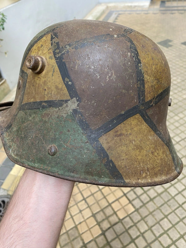 Authentique Casque Allemand Mod.16 Camouflé « Tortue » Stahlhelm