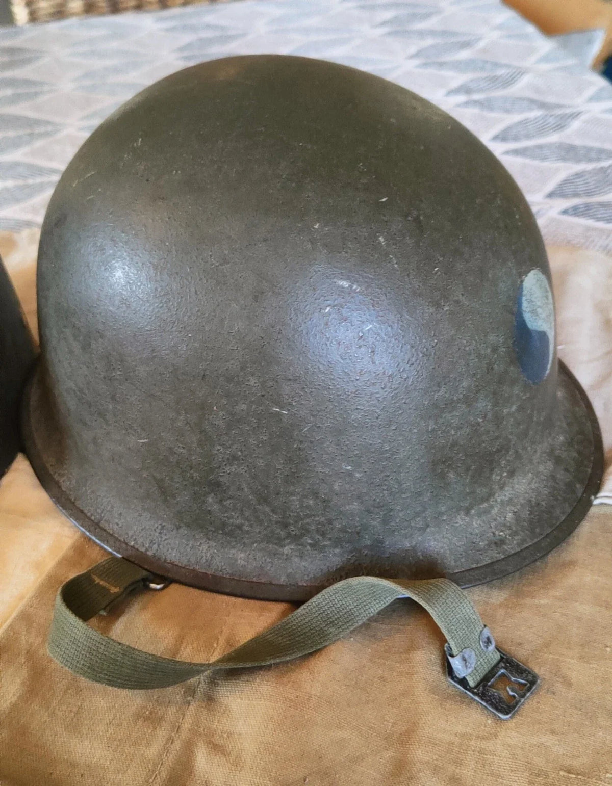 Authentique Casque US M1 WW2 29th Infantry Division D-Day Omaha Beach WW2 Normandie Insigne