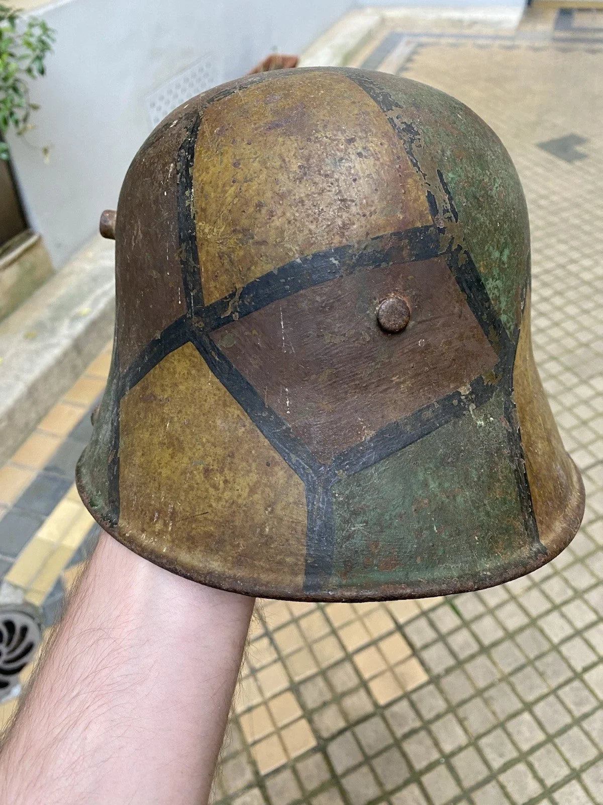 Authentique Casque Allemand Mod.16 Camouflé « Tortue » Stahlhelm