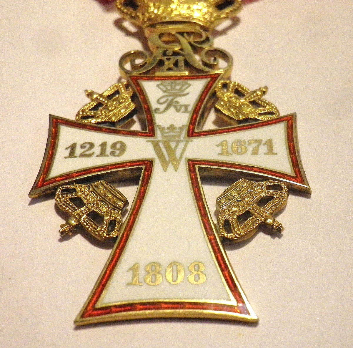 Médaille ordre Dannebrog Fédérik IX Danemark libération Indochine argent 39-45