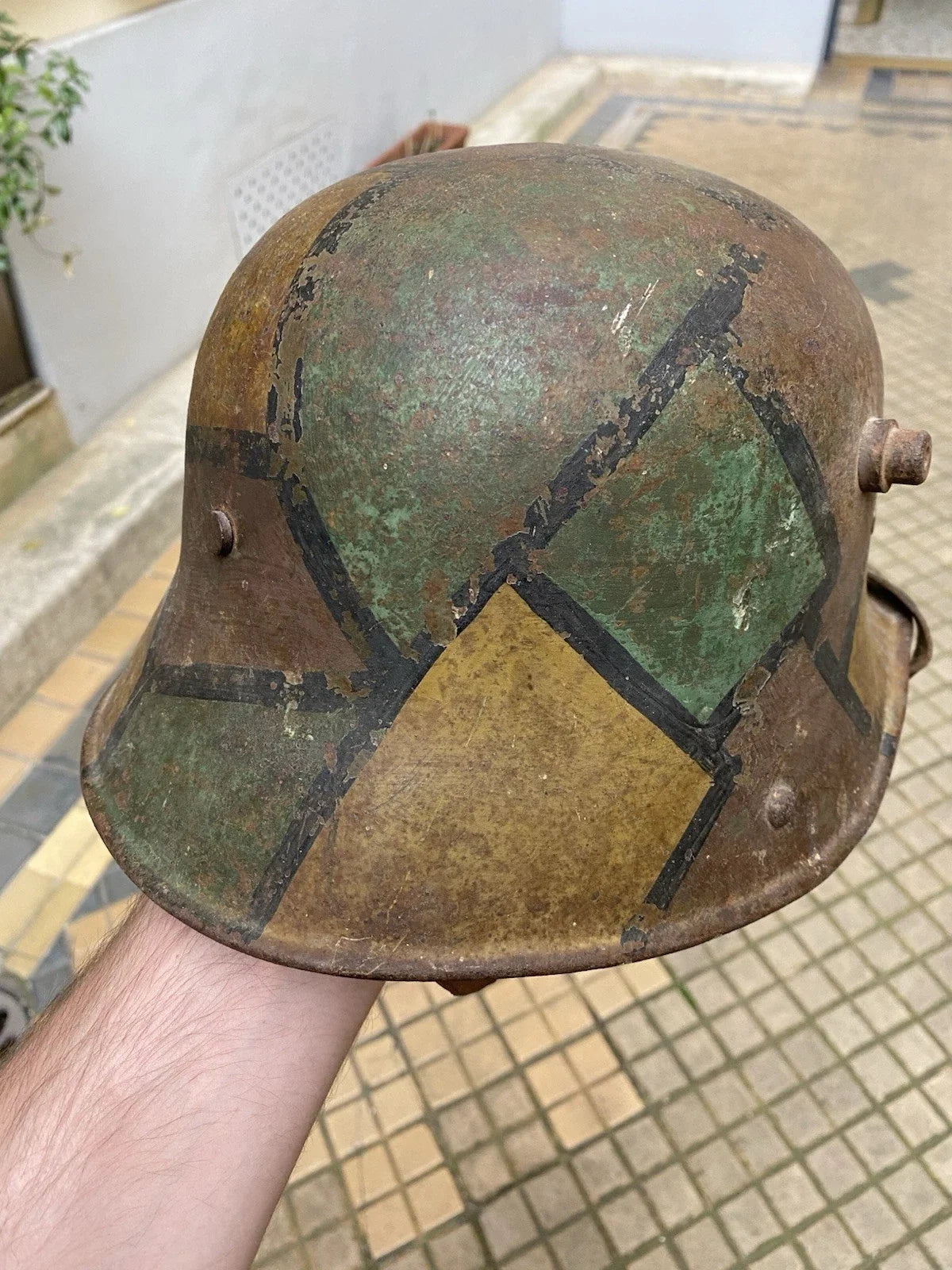 Authentique Casque Allemand Mod.16 Camouflé « Tortue » Stahlhelm