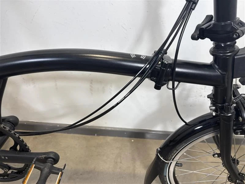 Vélo pliant à guidon moyen 12 vitesses Brompton C Line - Noir mat