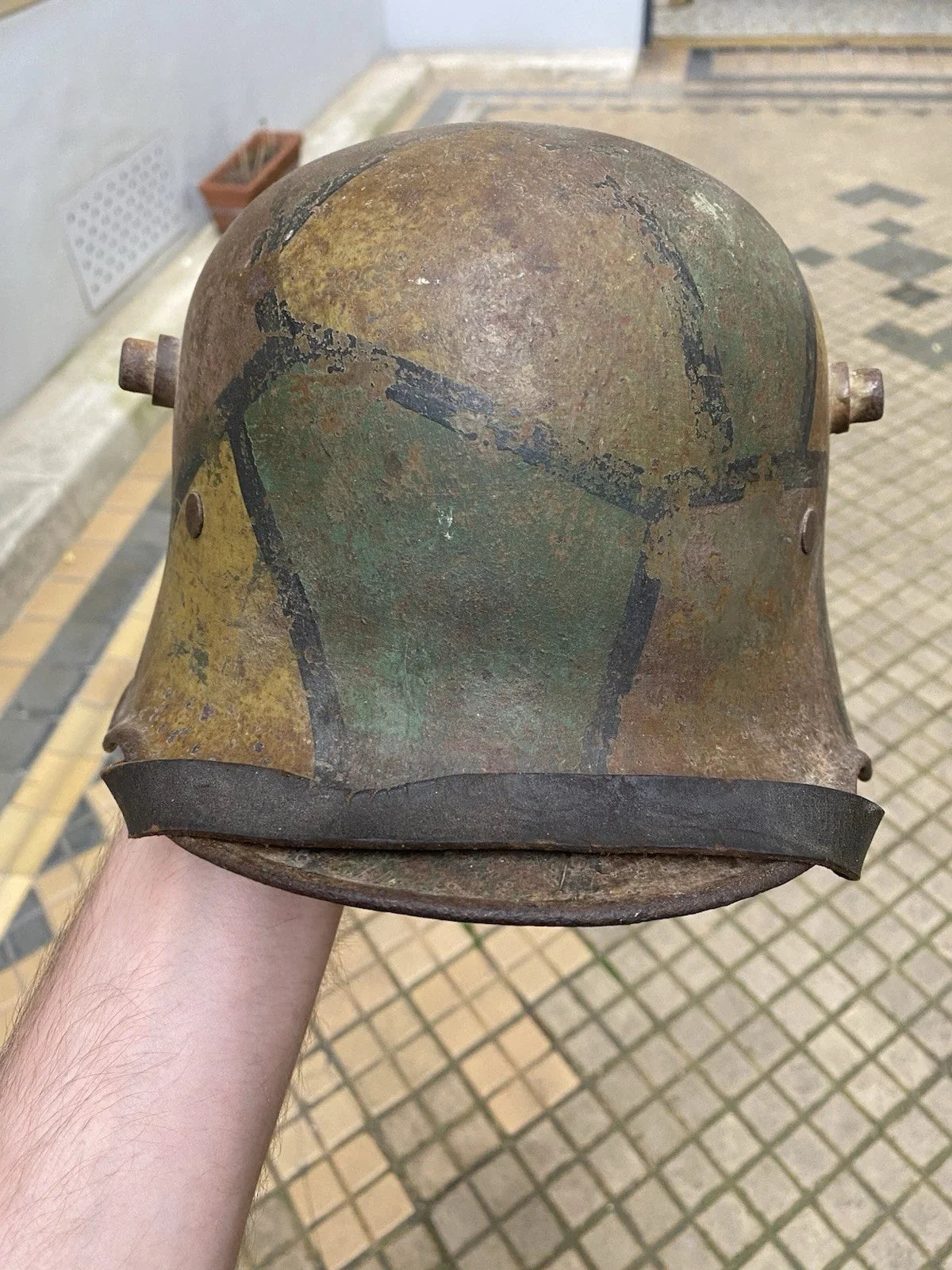 Authentique Casque Allemand Mod.16 Camouflé « Tortue » Stahlhelm