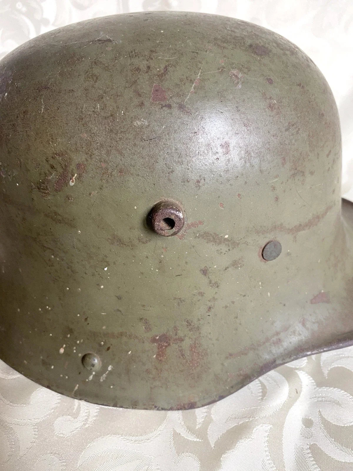 Ancien Casque Militaire Allemand 1ere Guerre Mondiale 1916 Bombe frappée ET66