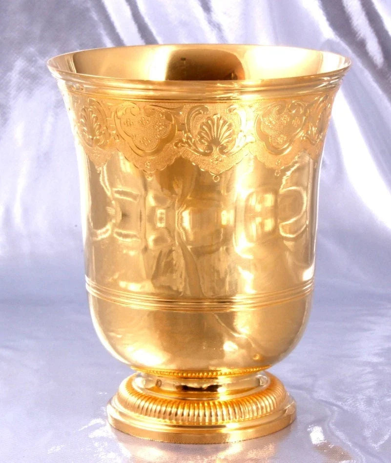 PUIFORCAT - BELLE GRANDE LOURDE TIMBALE REGENCE - ARGENT MASSIF MINERVE VERMEIL