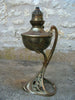 ANCIENNE LAMPE A PETROLE ART NOUVEAU SIGNEE GEORGES LELEU