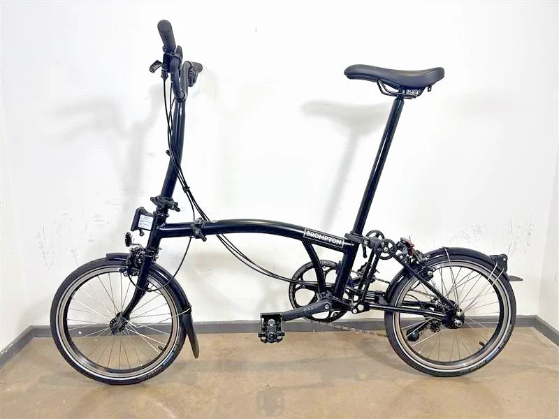 Vélo pliant à guidon moyen 12 vitesses Brompton C Line - Noir mat