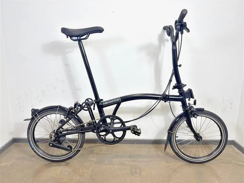 Vélo pliant à guidon moyen 12 vitesses Brompton C Line - Noir mat