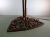 Grande lampe art déco pied fer forgé signé Muller frères Lunéville.