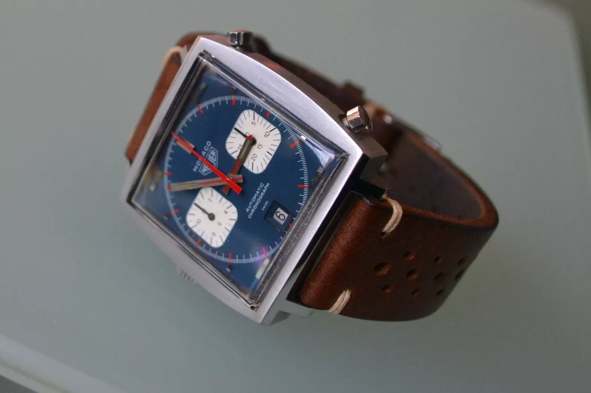 Chronographe Heuer Monaco Le Mans 1133 B Calibre 12 Steve Mc Queen 1971 Set rare
