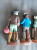 Ancien lot de 6 Santons NEVEU terre cuite déco Noël collection old crèche