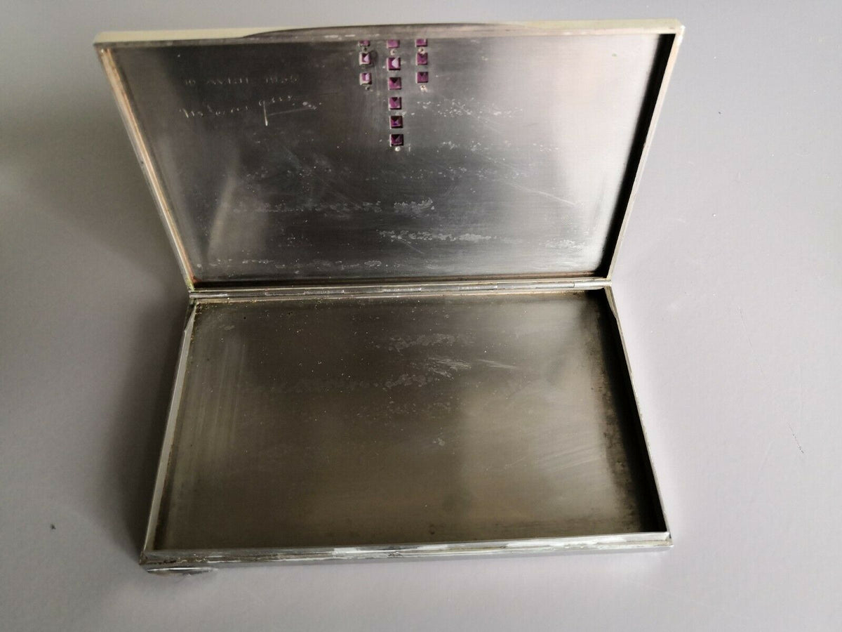 Rare DUNHILL ancien briquet en argent et etui a cigarettes 1935 art déco
