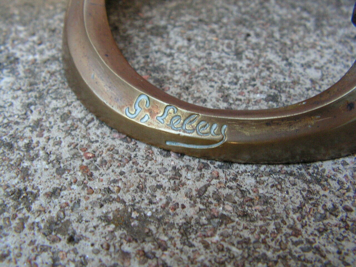 ANCIENNE LAMPE A PETROLE ART NOUVEAU SIGNEE GEORGES LELEU