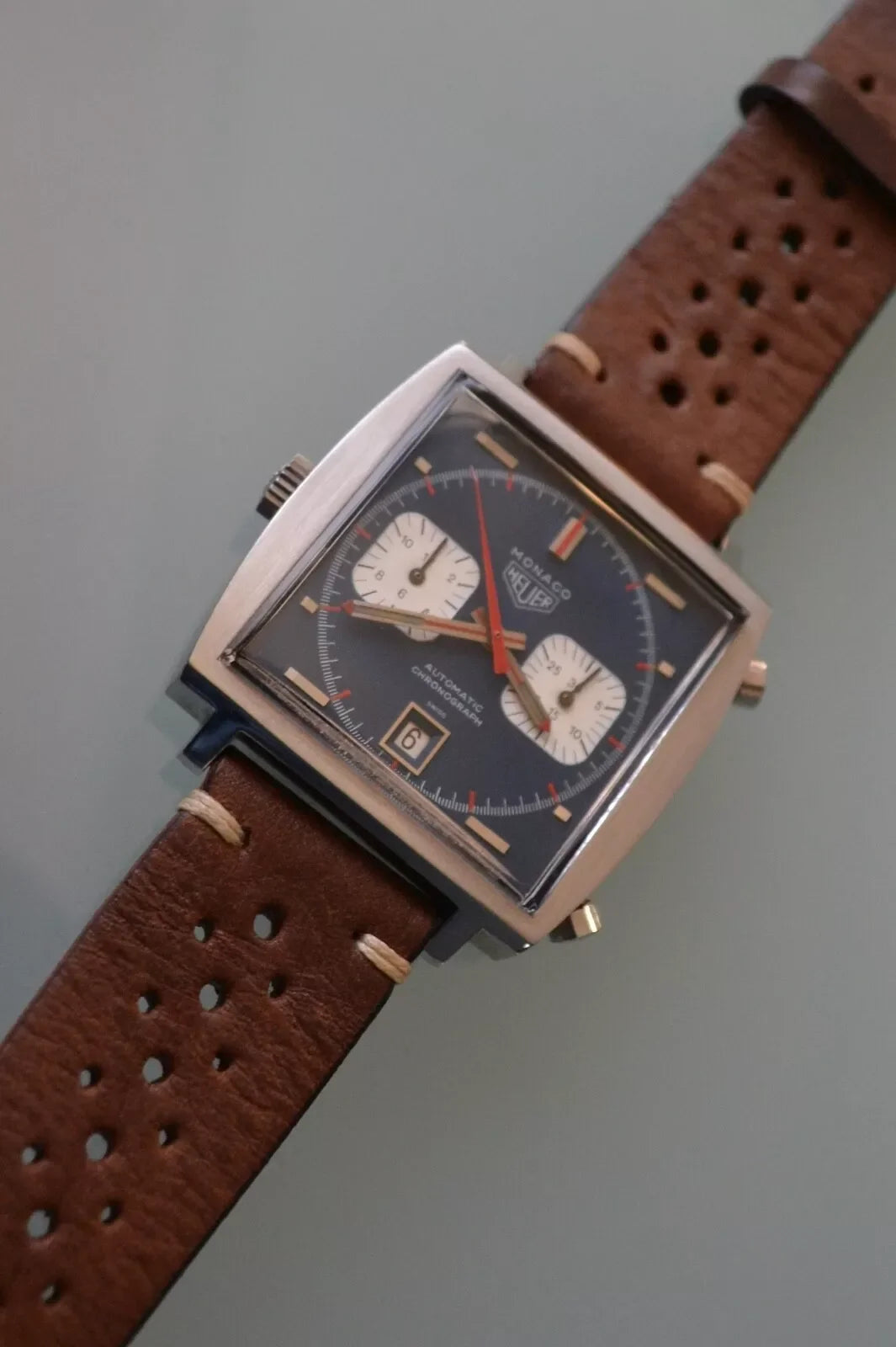 Chronographe Heuer Monaco Le Mans 1133 B Calibre 12 Steve Mc Queen 1971 Set rare