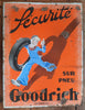 Ancienne plaque émaillée double face GOODRICH pneu automobile GéoHam EAS 80x60cm