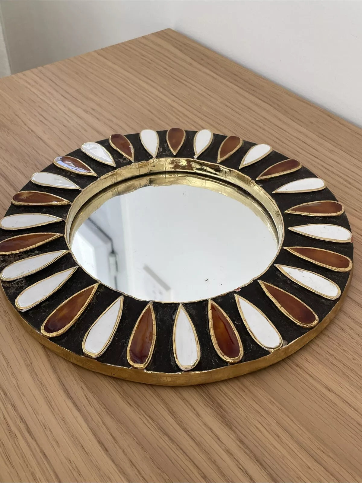 ESPELT Mithé (1923-2020) Miroir Circulaire Modèle Marguerite Diamètre 25 Cm