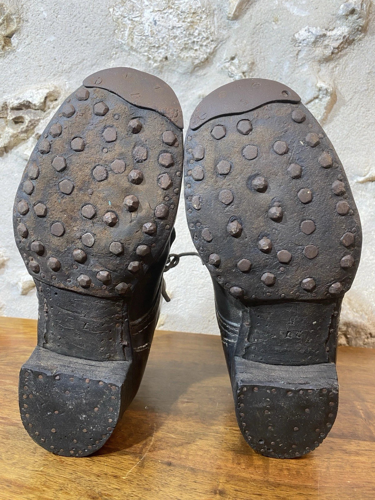 Authentique Brodequins Allemand Ww2 German Shoes Schnürschuhe lowboots Landser Us Français