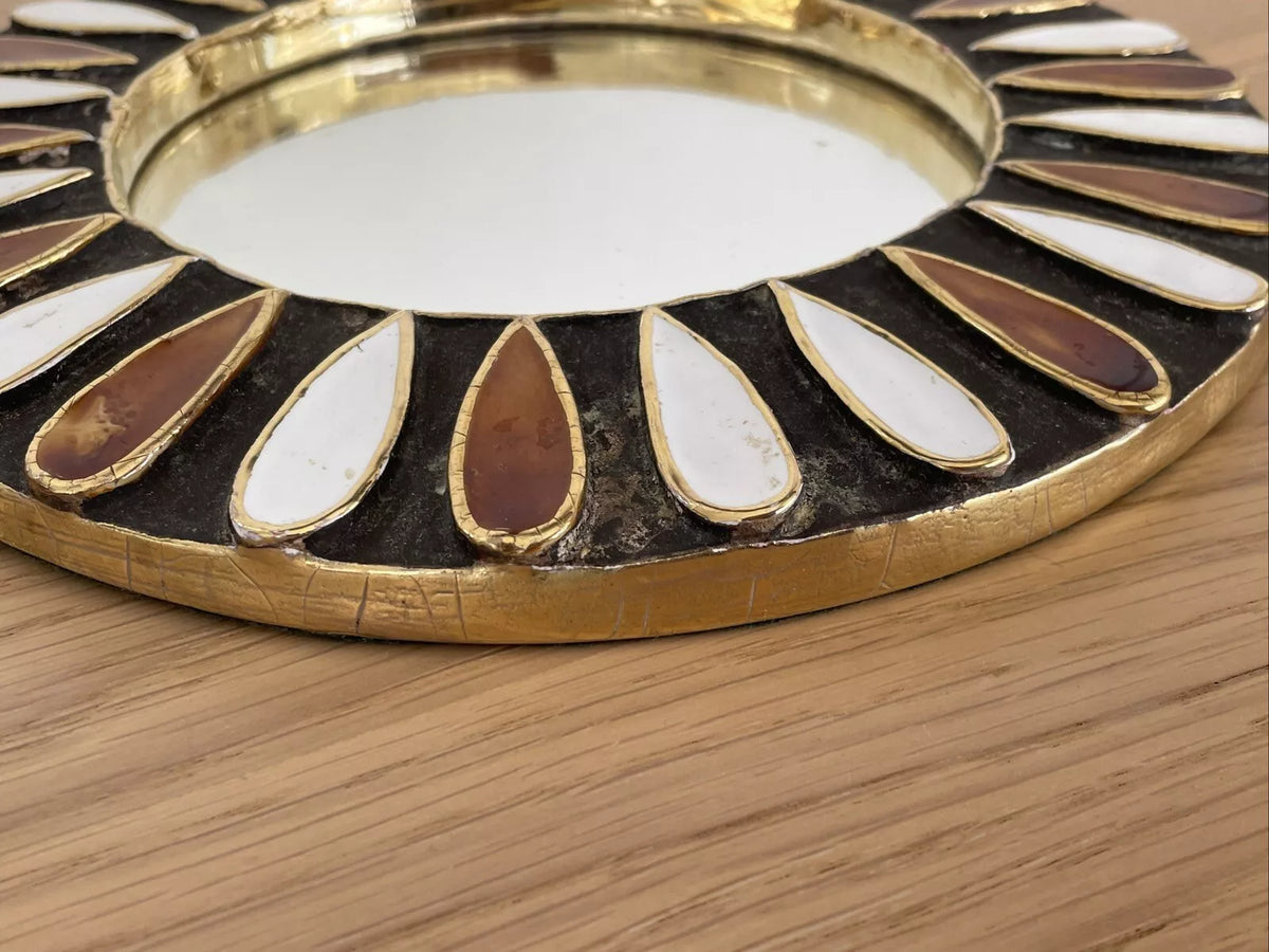 ESPELT Mithé (1923-2020) Miroir Circulaire Modèle Marguerite Diamètre 25 Cm