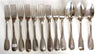 Lot de couverts anciens argent massif XVIII° à la fonte ou à récupérer - 1001 g