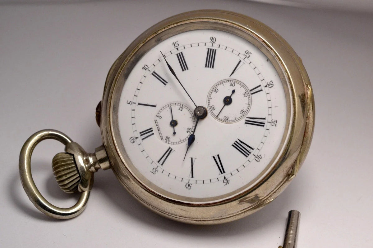 MONTRE GOUSSET RARE AUTOMATIQUE POWER RESERVE FIN XIXe Taschenuhr pocket watch