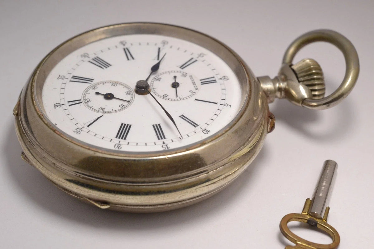 MONTRE GOUSSET RARE AUTOMATIQUE POWER RESERVE FIN XIXe Taschenuhr pocket watch