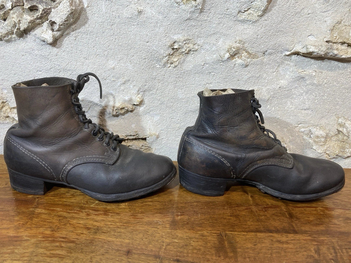 Authentique Brodequins Allemand Ww2 German Shoes Schnürschuhe lowboots Landser Us Français