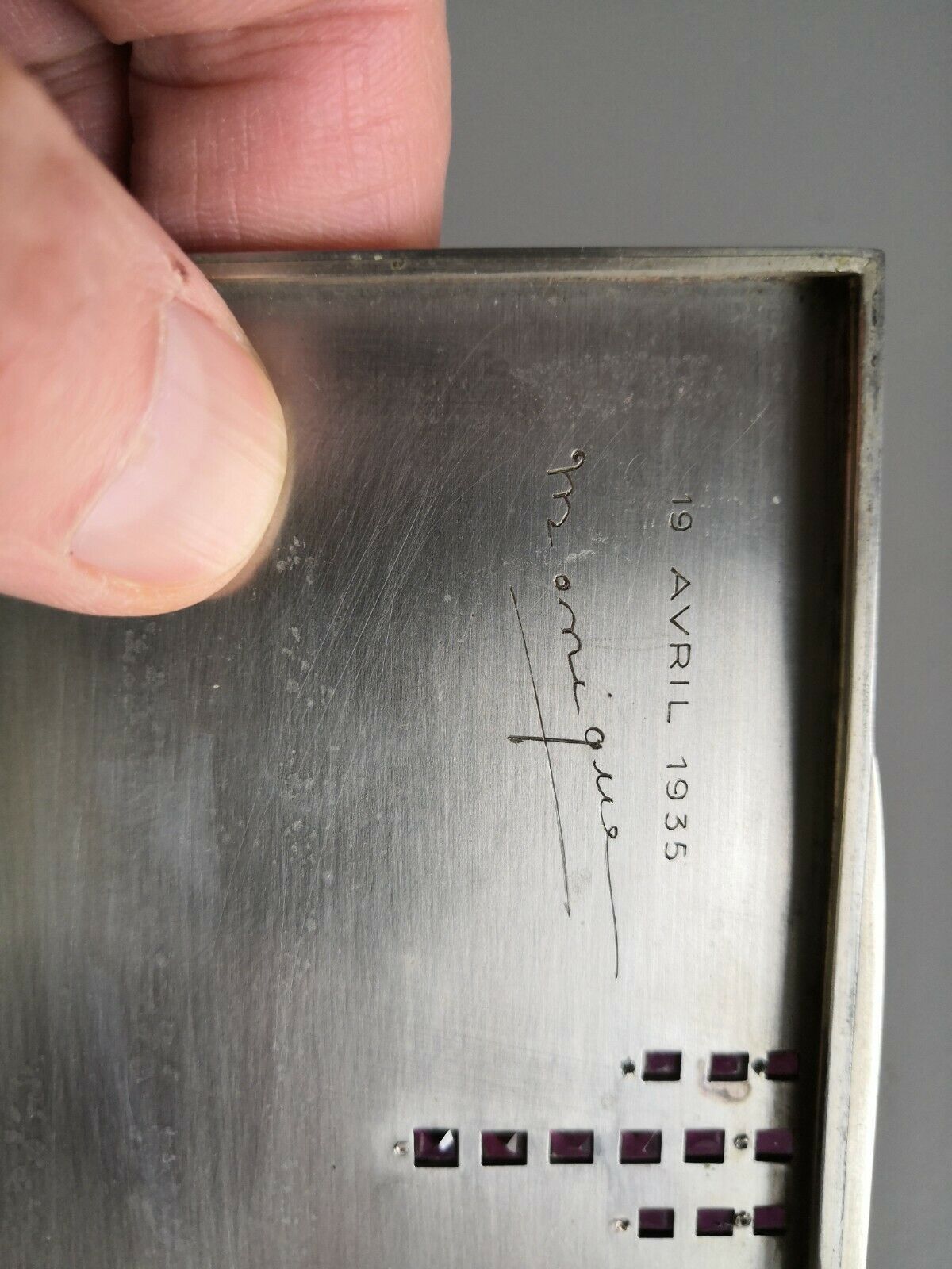 Rare DUNHILL ancien briquet en argent et etui a cigarettes 1935 art déco