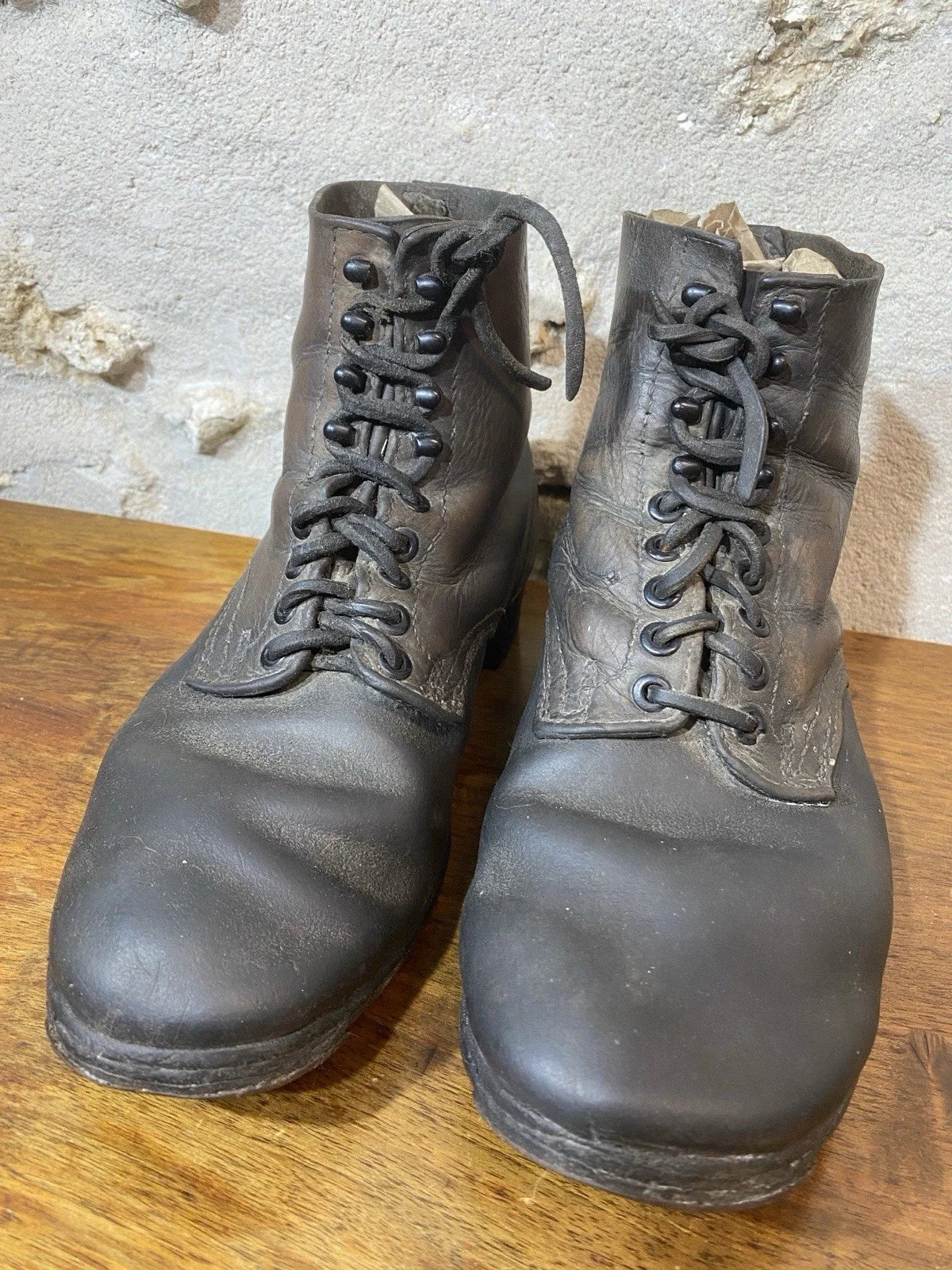 Authentique Brodequins Allemand Ww2 German Shoes Schnürschuhe lowboots Landser Us Français
