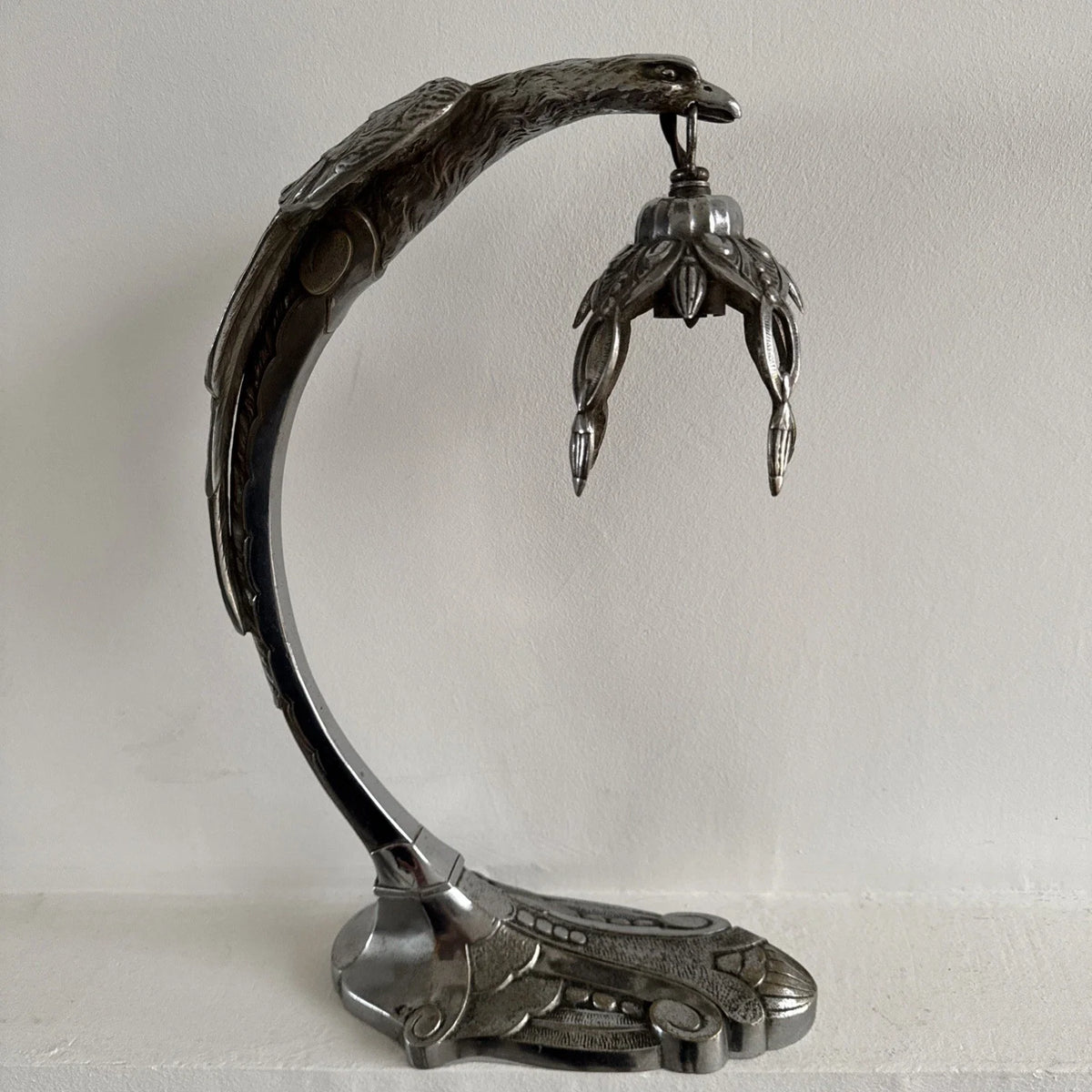 Belle lampe ancienne de bureau en BRONZE signé CHARLES RANC Art Deco