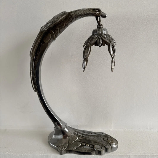 Belle lampe ancienne de bureau en BRONZE signé CHARLES RANC Art Deco