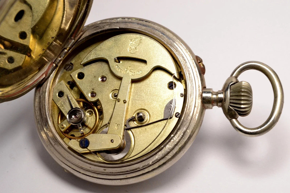 MONTRE GOUSSET RARE AUTOMATIQUE POWER RESERVE FIN XIXe Taschenuhr pocket watch