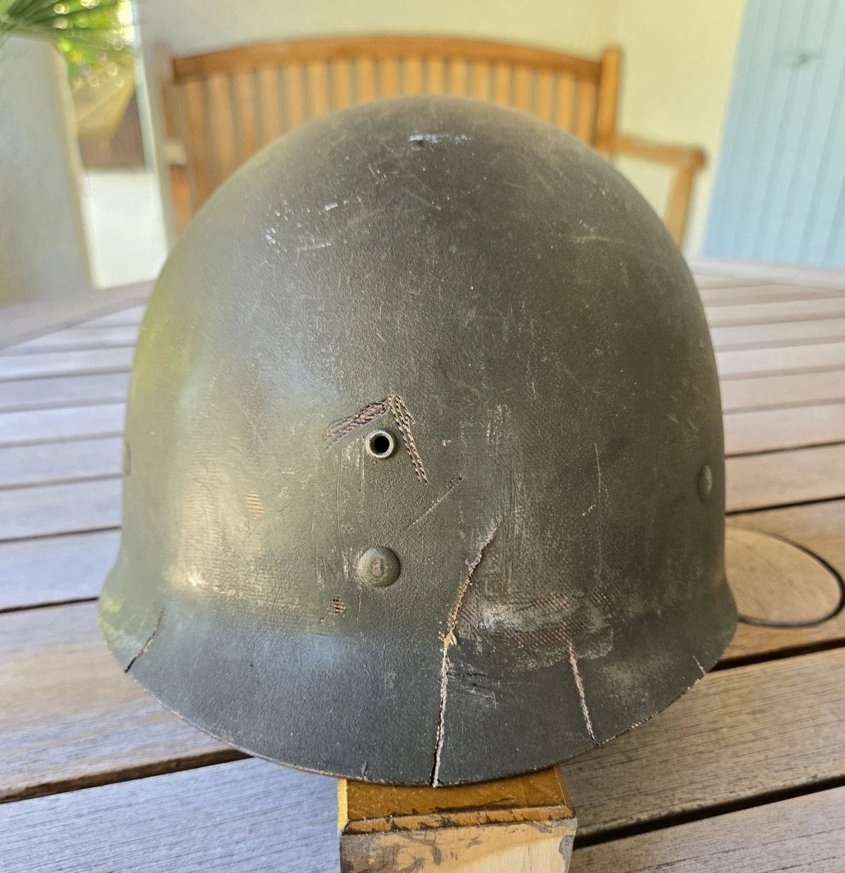 Authentique Casque US M1 ww2 de sergent à pattes fixes