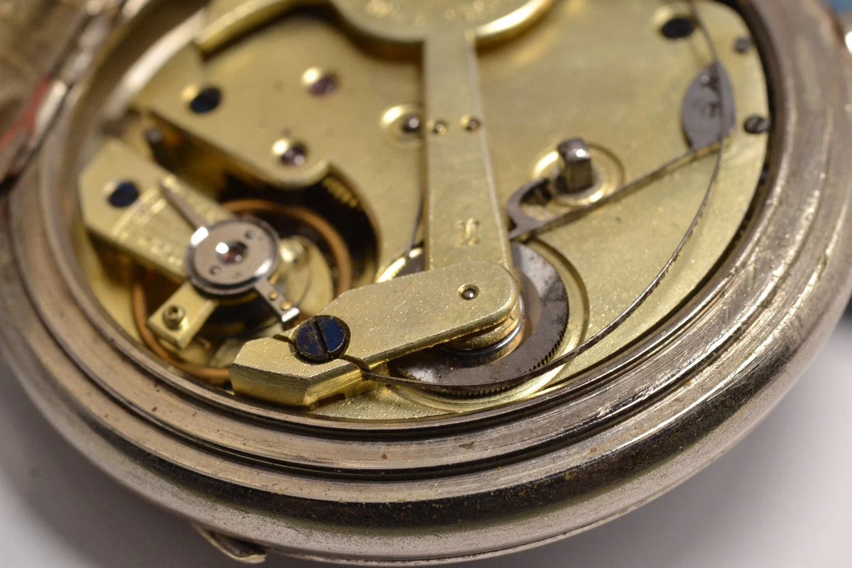 MONTRE GOUSSET RARE AUTOMATIQUE POWER RESERVE FIN XIXe Taschenuhr pocket watch