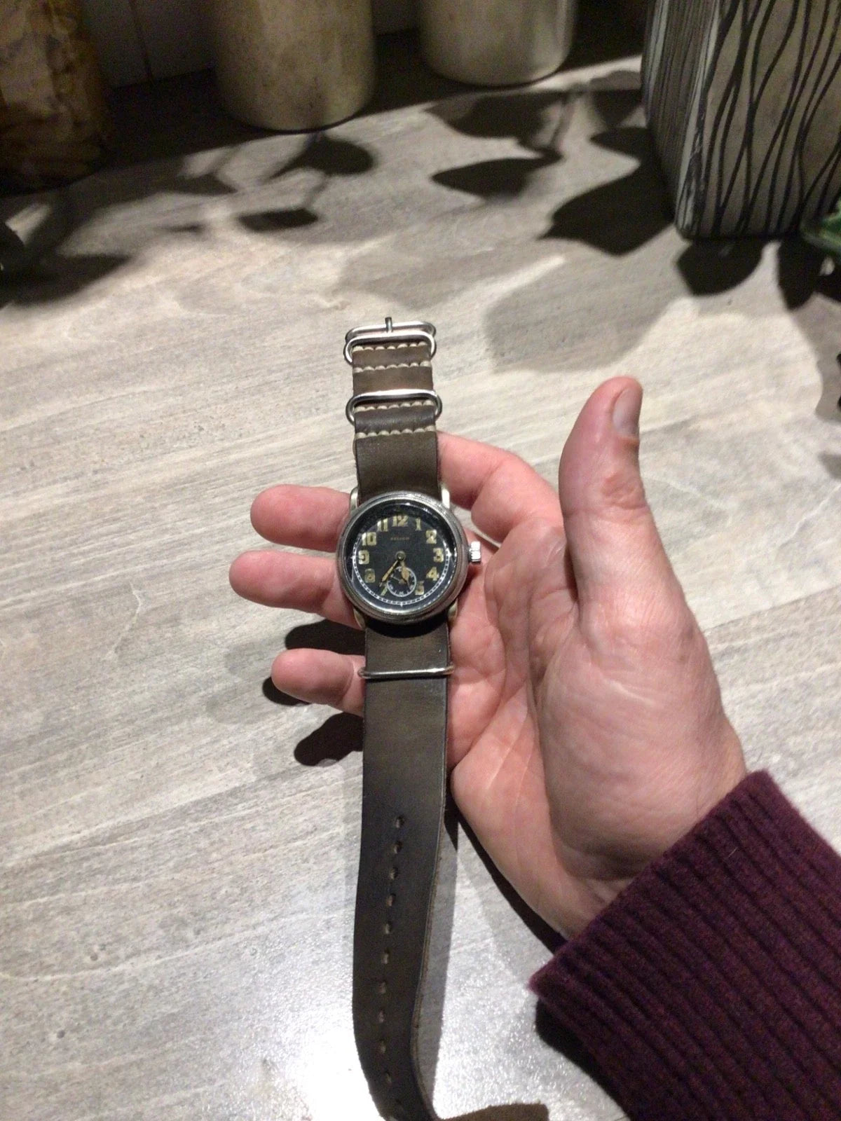 Montre ancienne aviateur 41 cm aviation militaire 1930 ww2 vintage Watch antique