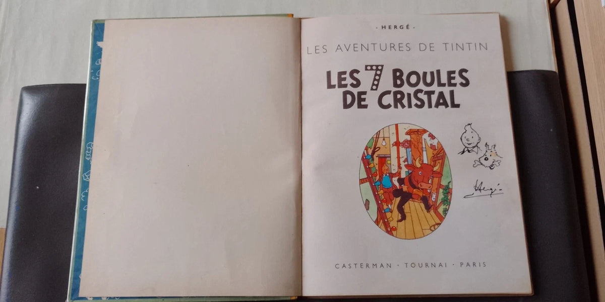 BD TINTIN les sept boules de cristal - DEDICACE PAR HERGE