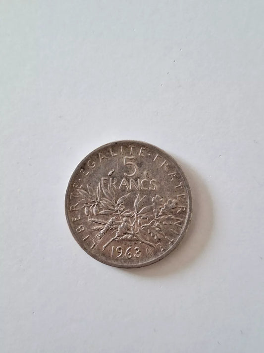 Pièce argent 5 Francs 1963
