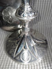 ANCIEN CALICE +PATENE/COUPE ARGENT VERMEIL MINERVE/PIED METAL/XIXè/GOTHIQUE/23cm