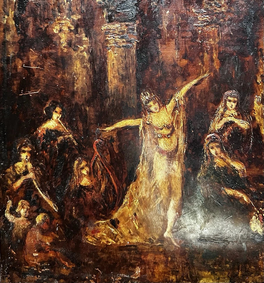 MONTICELLI Adolphe Tableau Ancien Scène Biblique Royale Princesse Peinture 19ème MONTICELLI Adolphe (1824-1886)