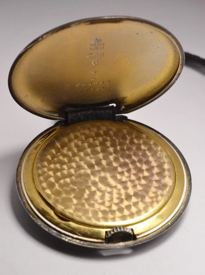 MONTRE ANCIENNE DE POCHE MOVADO ART DECO 1920 VINTAGE ENAMEL SILVER POCKET WATCH