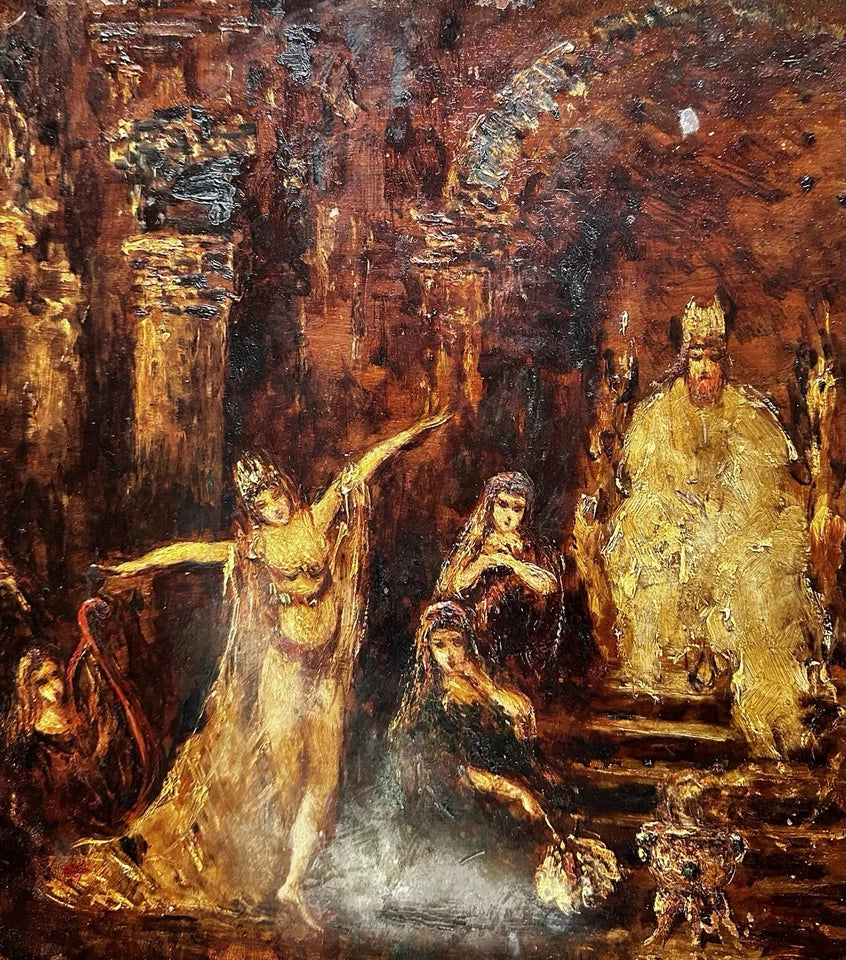 MONTICELLI Adolphe Tableau Ancien Scène Biblique Royale Princesse Peinture 19ème MONTICELLI Adolphe (1824-1886)