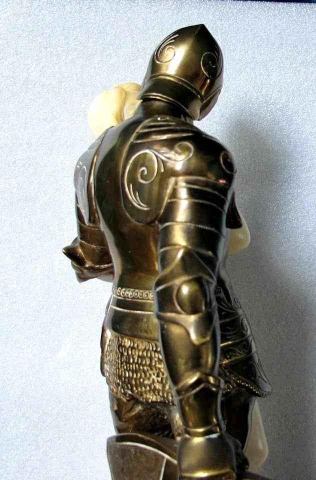 1 sur 253 ERICH SCHMIDT-KESTNER Sculpture Art Nouveau en bronze et albâtre "Lovers" 1910