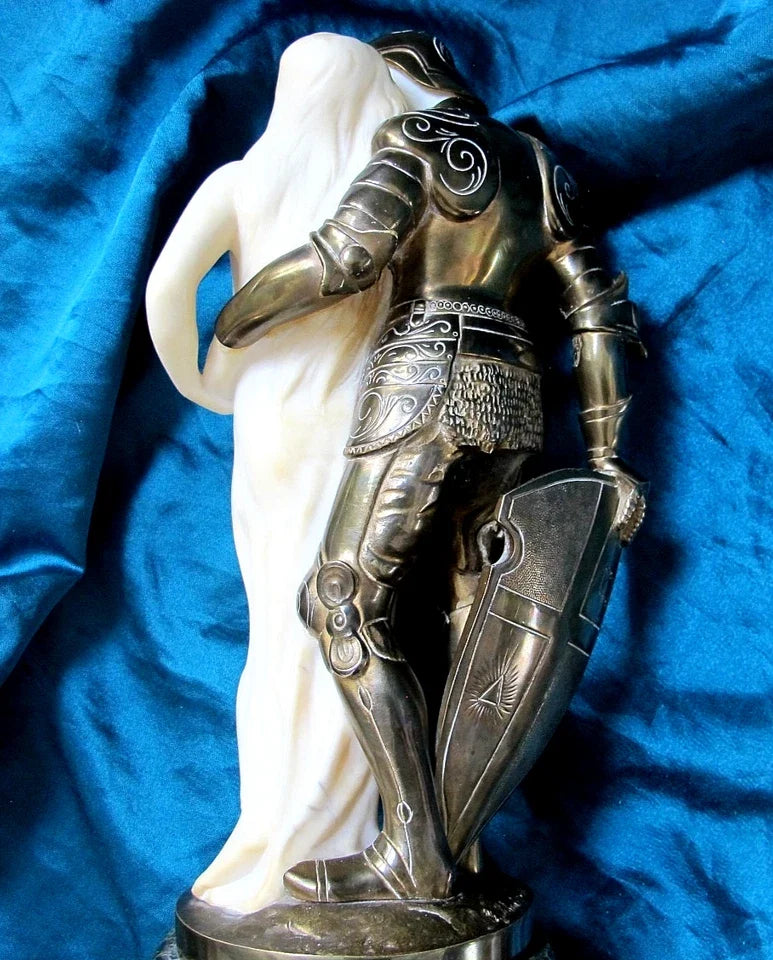 1 sur 253 ERICH SCHMIDT-KESTNER Sculpture Art Nouveau en bronze et albâtre "Lovers" 1910
