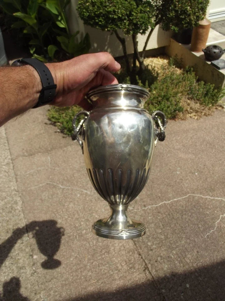 Ancien grand vase FOUQUET LAPAR en argent massif poinçons minerve éstampillé
