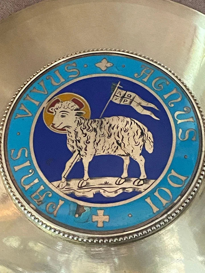 PATÈNE POUR CALICE ARGENT MASSIF VERMEIL MESSE CHRIST FOI CATHOLIQUE CROIX-