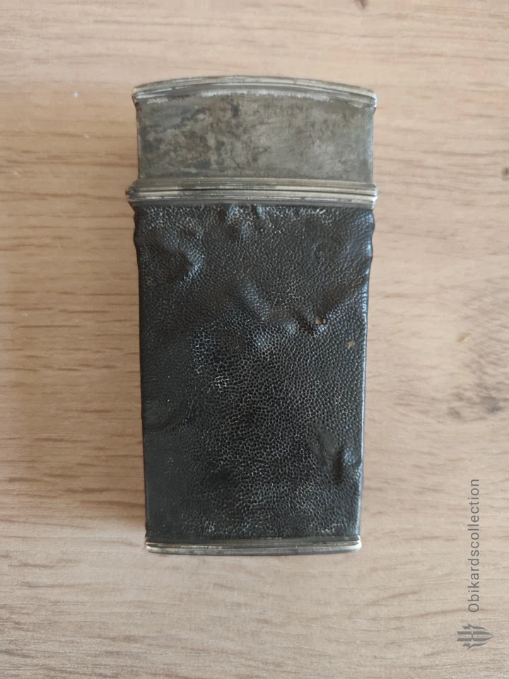 Nécessaire de voyage ancien – Étui cuir & métal – XIXe / début XXe