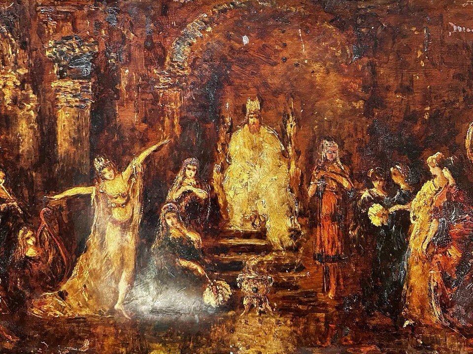 MONTICELLI Adolphe Tableau Ancien Scène Biblique Royale Princesse Peinture 19ème MONTICELLI Adolphe (1824-1886)