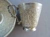 Ancienne belle tasse et sous tasse à café en argent massif minerve
