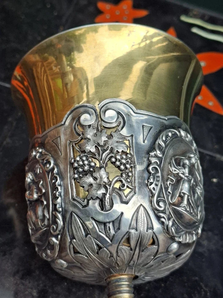 Argent Massif Vermeil Partie Calice Silver Silber Minerve Orfèvre Favier