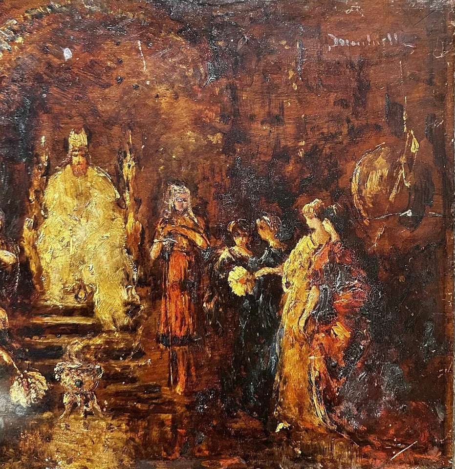 MONTICELLI Adolphe Tableau Ancien Scène Biblique Royale Princesse Peinture 19ème MONTICELLI Adolphe (1824-1886)