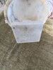 Ancien piédestal sculpture 4 colombes bain oiseau marbre albâtre sculpté italien-